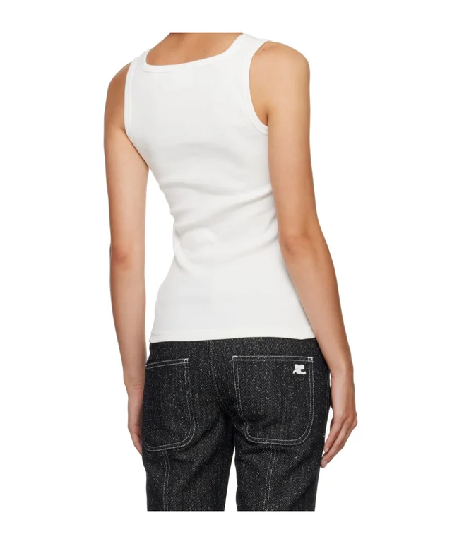Courrèges Ribbed Zip-Front Tank Top, photo 8 of 8 from SENSER