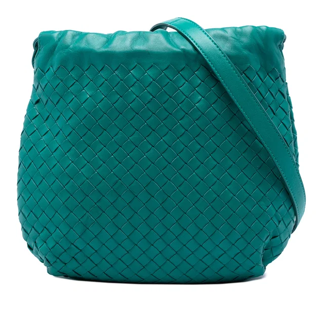 Green Bottega Veneta Nappa Intrecciato Drawstring Crossbody in Green Nappa leather from Designer Revival, photo 1 of 1