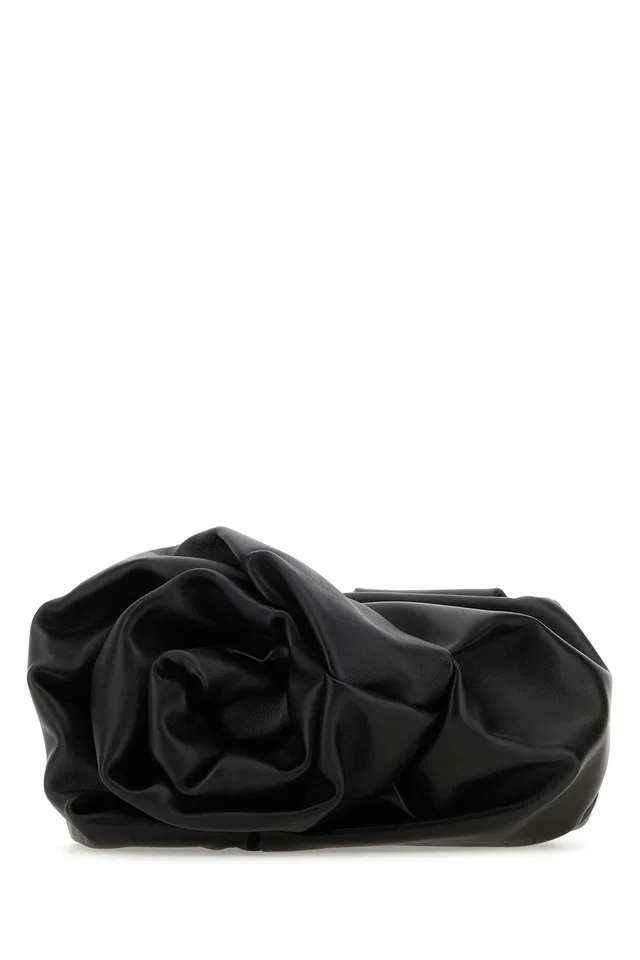 Burberry Gathered Leather Clutch — Black in Black Leather from HEWI