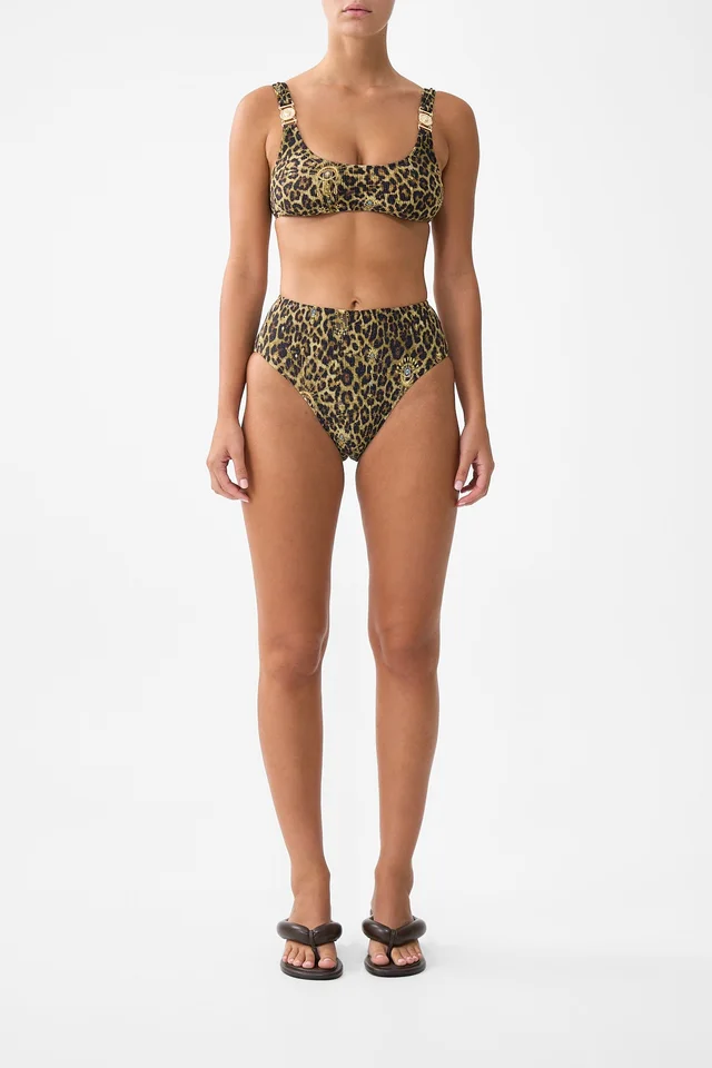 Camilla eBoutique CRINKLE STRETCH HIGH WAIST BIKINI BOTTOM WITH BACK TRIM FELINE FOLKLORE from CAMILLA, photo 1 of 1