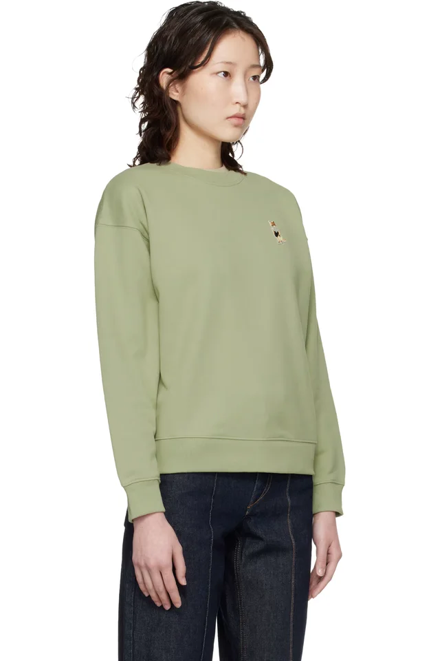 Maison Kitsuné Green Dressed Fox Comfort Sweatshirt, photo 2 of 2 from SSENSE