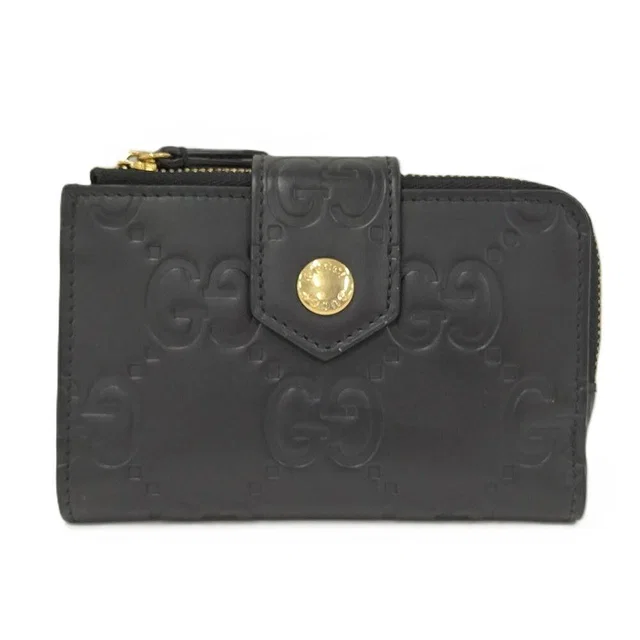 Gucci Compact Wallet Black in Black Leather from The Reluxe