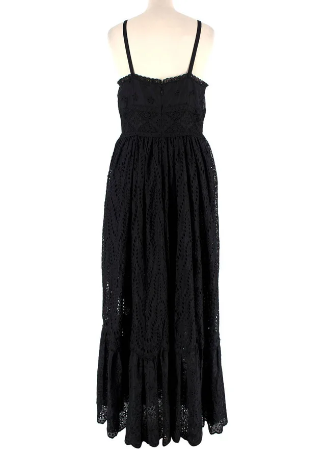 Valentino Garavani Black Broderie Anglaise Maxi Dress in Black from HEWI, photo 2 of 2