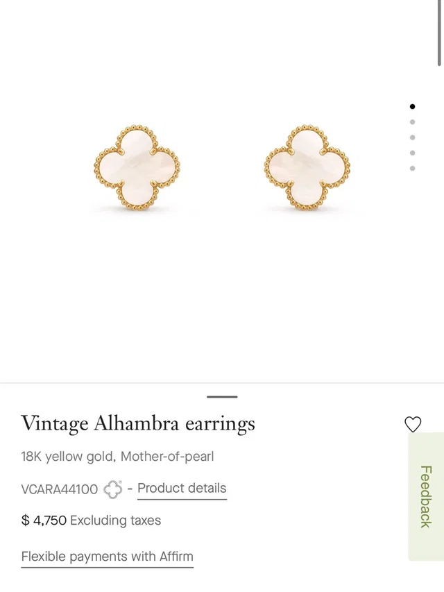 Van Cleef & Arpels Mother-Of-Pearl Alhambra Stud Earrings In Yellow Gold in white|gold from Poshmark