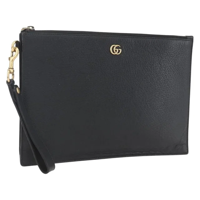 Gucci Gg Marmont Leather Black Bag in Black Leather from HEWI