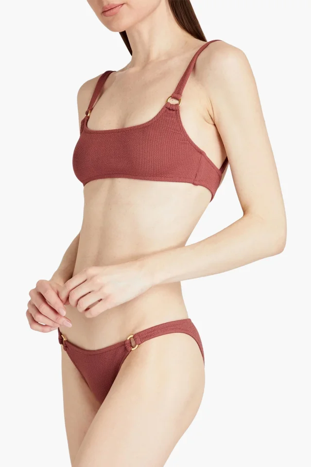 Melissa Odabash Bari Embellished Ribbed Bikini Briefs, photo 2 of 4 from THE OUTNET