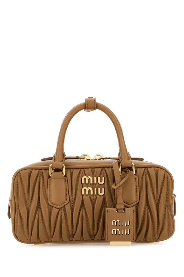 Miu Miu Arcadie Shoulder Bag — Brown Agnello in Brown Nappa leather from HEWI