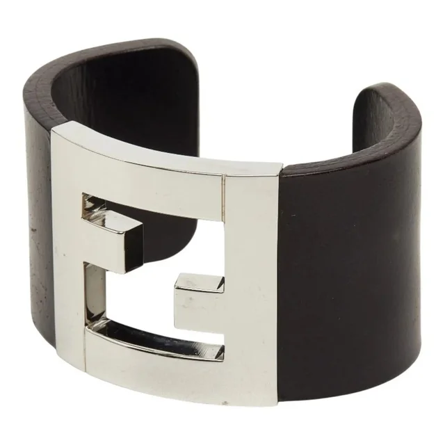 Fendi Cuff Bangle Black Silver Metal Wood Women's in silver|gray from Grailed