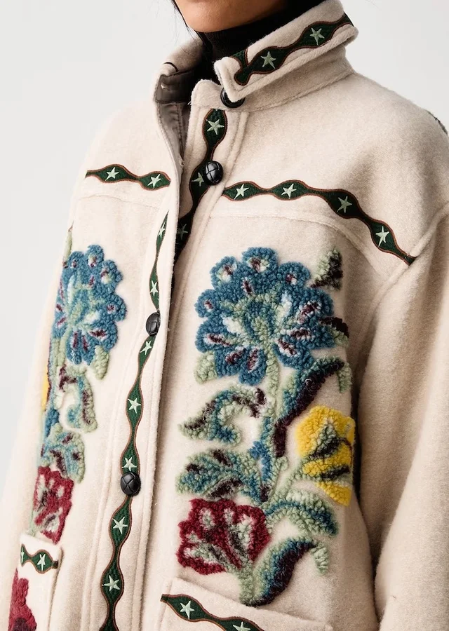 Farm Rio floral-embroidered button-up jacket, photo 4 of 5 from SENSER