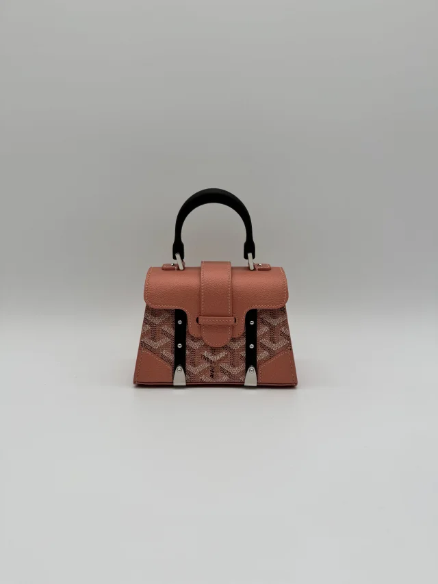 Goyard Saïgon Structuré Nano Multicoloured Pink Metallic Goyardine Palladium Hardware in Pink from Luxury Promise, photo 2 of 11