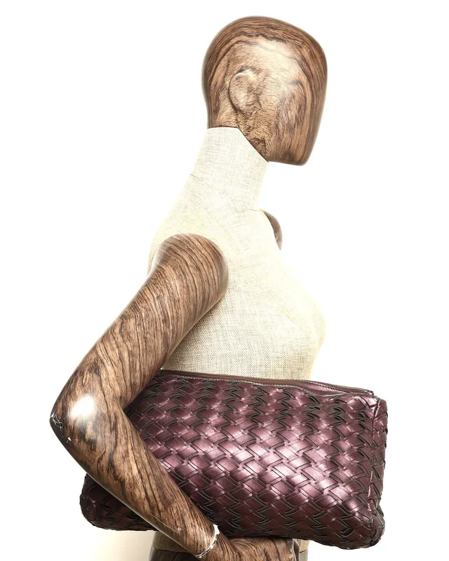 Miu Miu Plum Woven Zip Clutch Bag in Woven leather from A Retro Tale, photo 10 of 10