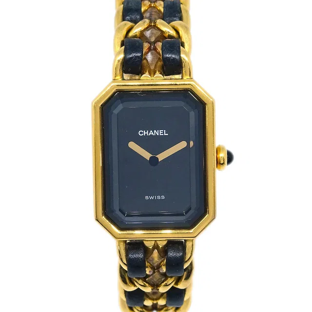 Chanel Premiere Quartz Watch Gold #M in Gold Leather from AMORE Vintage Tokyo