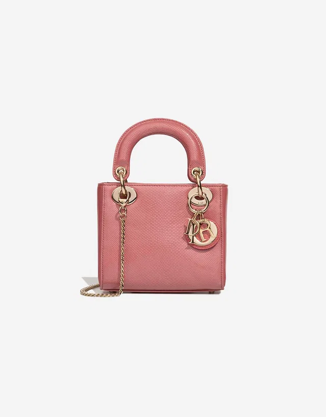 Dior Lady Mini Lizard Pink in Pink Lizard from SACLÀB