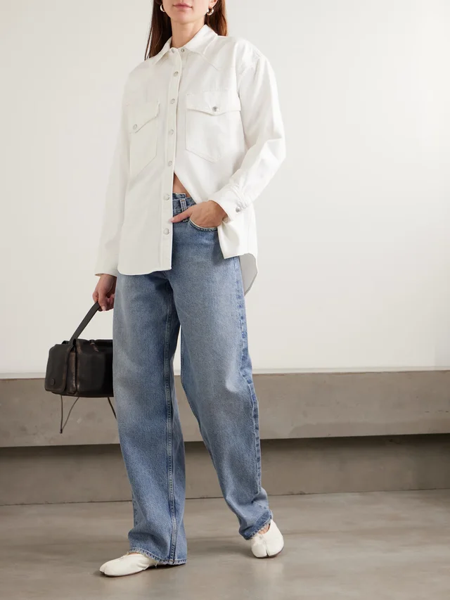 AGOLDE Lotta organic cotton and Lyocell-blend denim shirt in White, photo 2 of 2 from NET-A-PORTER (Canada)