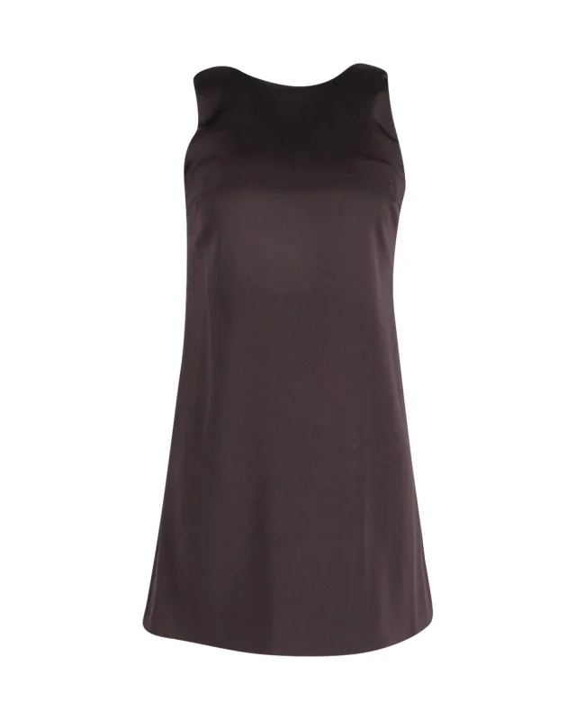 Alice + Olivia Cowl Back Sleeveless Shift Dress in Black Triacetate in Black, photo 3 of 3 from ShopSimon