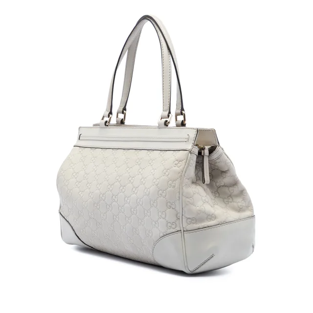 White Gucci Guccissima Mayfair Tote in White Leather from Designer Revival, photo 2 of 2
