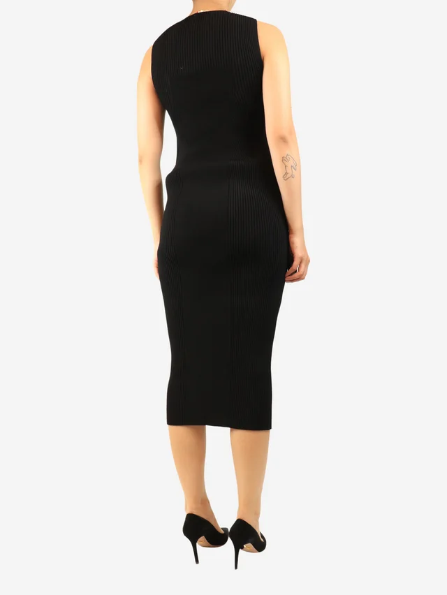 Alexander McQueen Black sleeveless ribbed midi dress - size M in Black from Sign of the Times, photo 2 of 2