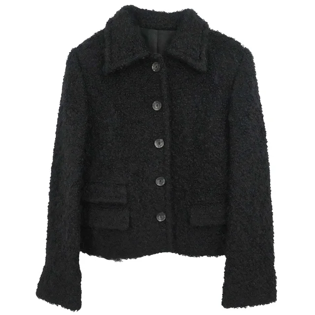 Gucci 1995 Mohair Jacket Black #38 in Black Nylon from AMORE Vintage Tokyo