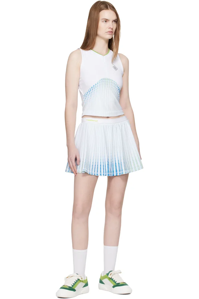 Casablanca White Tennis Printed Racer Top, photo 4 of 4 from SSENSE