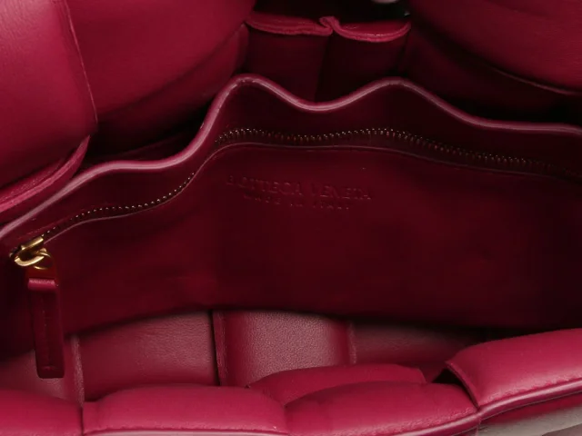 Bottega Veneta Maxi Raspberry Padded Cassette Bag in Woven leather from Ann's Fabulous Finds, photo 8 of 9