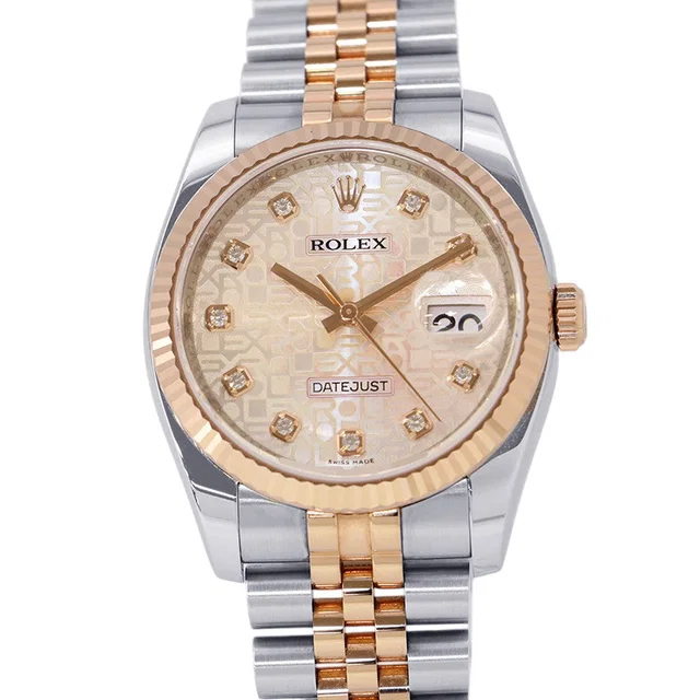 Rolex Datejust W36mm Stainless Steel K18PG Pink Con Pewter Dial116231G in Pink from GALLERY RARE