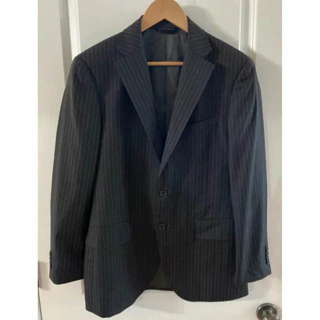 Mitsumine Blazer Jacket Loro Piana Super 130's Wool Charcoal Pinstripe 38r (A5) in gray Wool from Poshmark