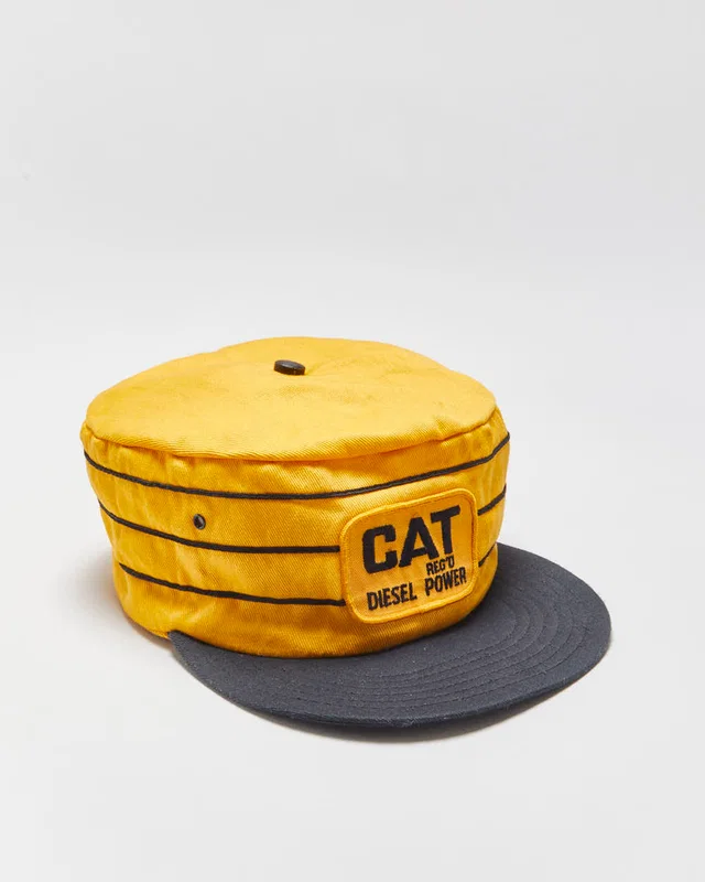 Vintage 1970s CAT Diesel Power Canvas Patch Made In Canada Flat Brim Trucker Hat - OS in Canvas from Rokit Vintage