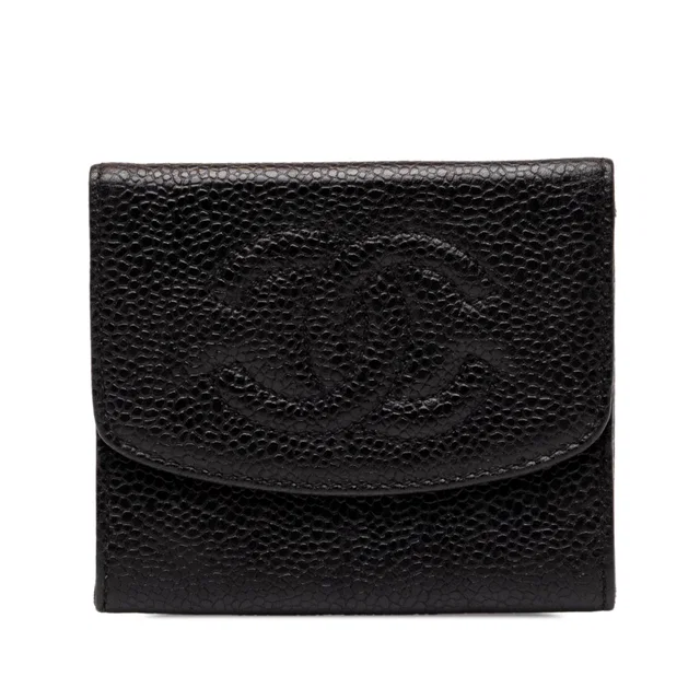 Black Chanel CC Caviar Coin Pouch in Black Caviar leather from Designer Revival
