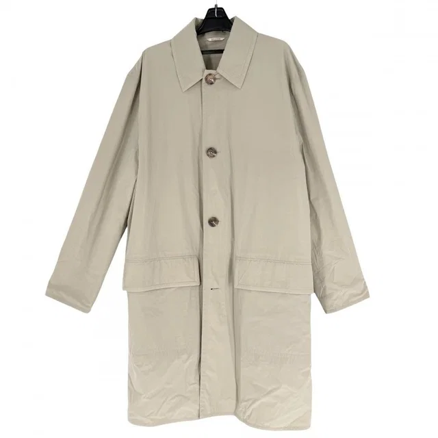 Hermès Long Coat 50 Beige Nylon Polyurethane Spring Autumn in Beige Nylon from The Reluxe