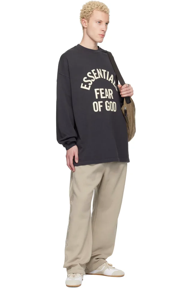 Fear of God ESSENTIALS Black Campus 90s Long Sleeve T-shirt, photo 4 of 4 from SSENSE