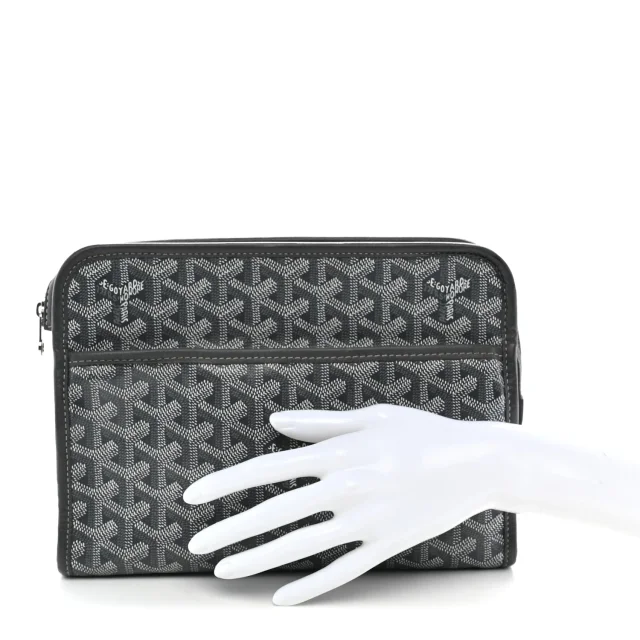 Goyard Goyardine Jouvence MM Toiletry Pouch Grey in Grey Coated canvas from FASHIONPHILE, photo 2 of 12