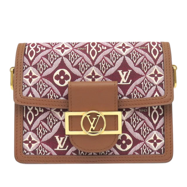 Red Louis Vuitton Monogram Jacquard Since 1854 Mini Dauphine Crossbody Bag in Red Leather from Designer Revival, photo 1 of 1