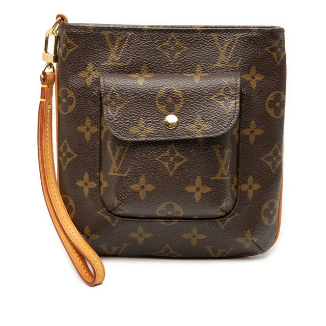 Brown Louis Vuitton Monogram Partition Clutch Bag in Brown Coated canvas from Designer Revival