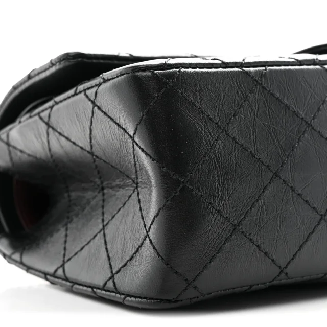 Chanel Aged Calfskin Quilted 2.55 Reissue 225 Flap Black in Black Calfskin from FASHIONPHILE, photo 9 of 10