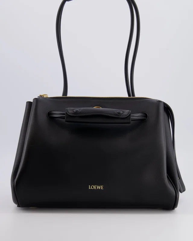 Loewe Black Supple Calfskin Medium Madrid Bag in Black Calfskin from Sellier