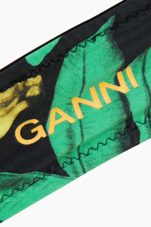 Ganni Printed halterneck bikini top in Green, photo 4 of 4 from THE OUTNET