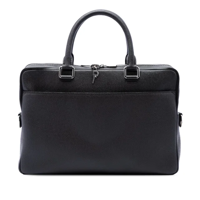 Black Louis Vuitton Taiga Porte Documents Business PM in Black Leather from Designer Revival