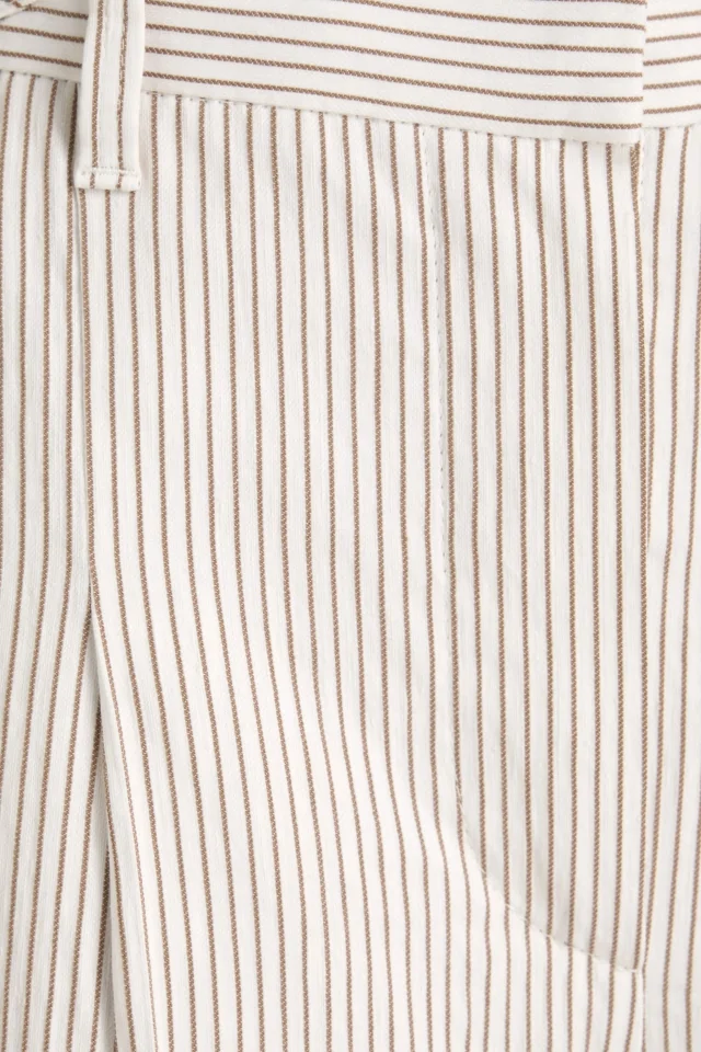 Brunello Cucinelli Striped Linen-Blend Straight-Leg Pants in Brown, photo 4 of 4 from THE OUTNET