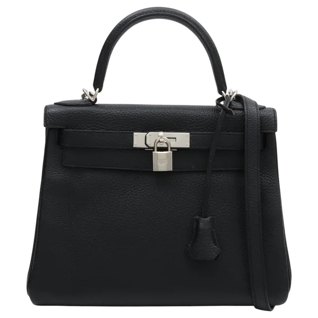 Hermès 2013 Kelly 28 Black in Black Togo leather from VINTAGE QOO TOKYO