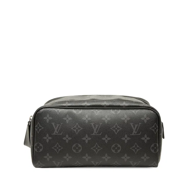 Black Louis Vuitton Monogram Eclipse Dopp Kit Clutch Bag in Black Coated canvas from Designer Revival