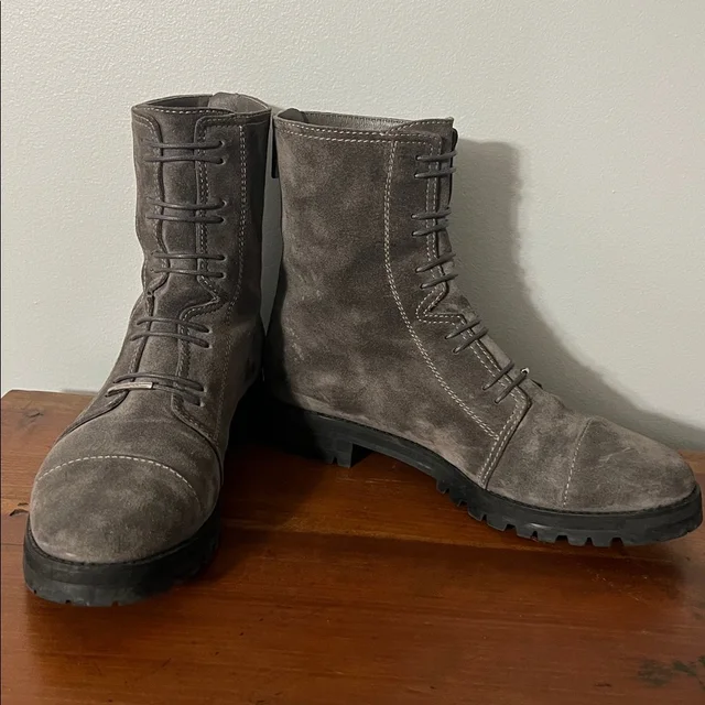 Jimmy Choo Piper Suede Combat Boots Size 40 in gray Suede from Poshmark