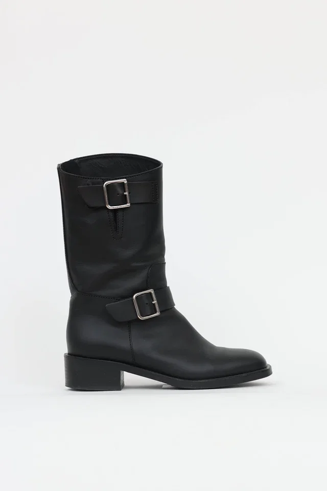 Chanel Leather Biker Boot in Leather from VSP Consignment
