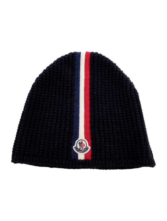 Moncler Wool Beanie in blue Wool from The RealReal