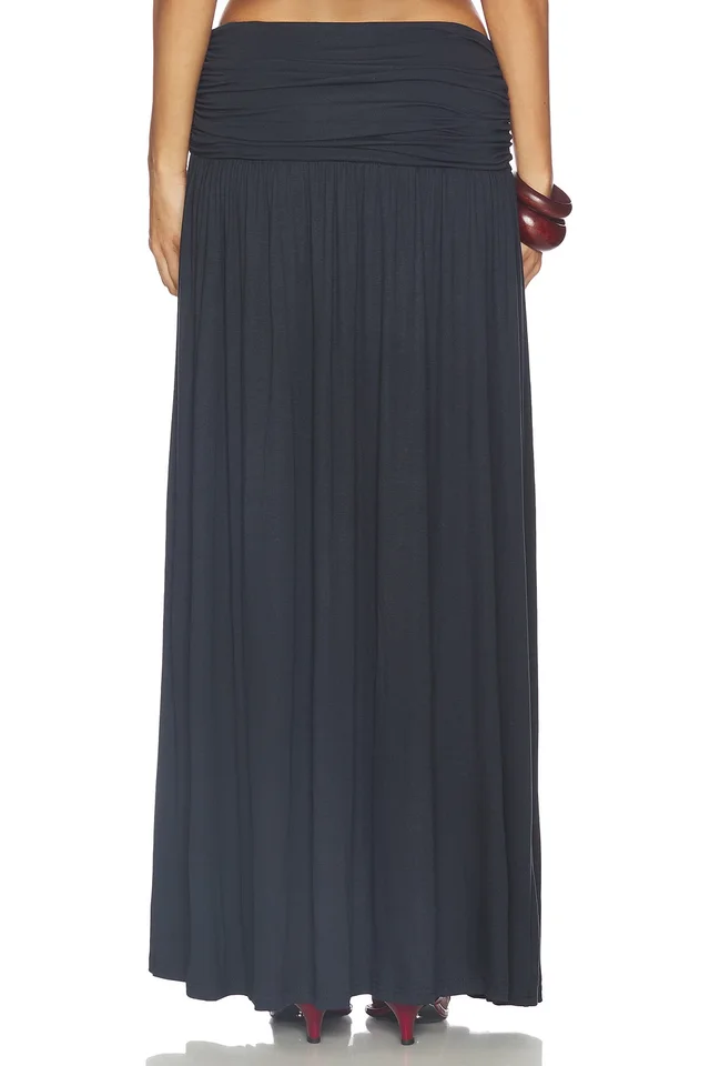 SEVEN WONDERS Avanni Ruched Low Waist Maxi Skirt in Granite, photo 4 of 6 from REVOLVE (Canada)