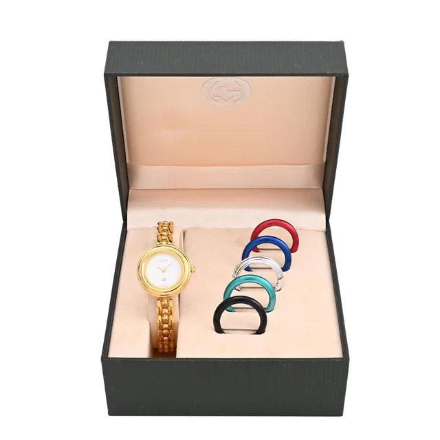 Gucci Change Bezel Watch 6 Colors 11/12 Quartz White in White from VINTAGE QOO TOKYO