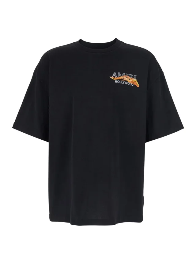 Amiri Black T-Shirt with Logo Print on Front and Back in Cotton for Men in Black 100% Cotton from Gaudenzi Boutique, photo 1 of 1