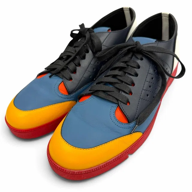 Loewe Leather Anagram Stamp Lace-up Low Top Sneakers Multicolor in Multicolor Leather from The Reluxe