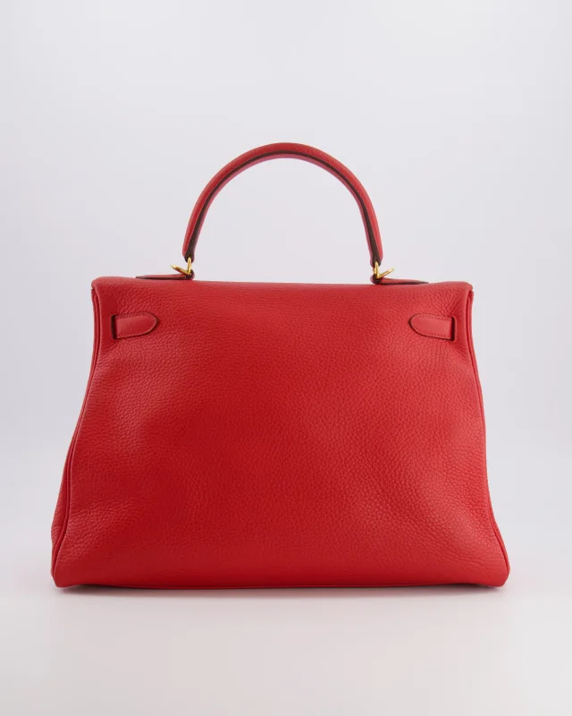 Hermès Kelly 35 Retourne Bag in Red Clemence leather from Sellier, photo 10 of 21