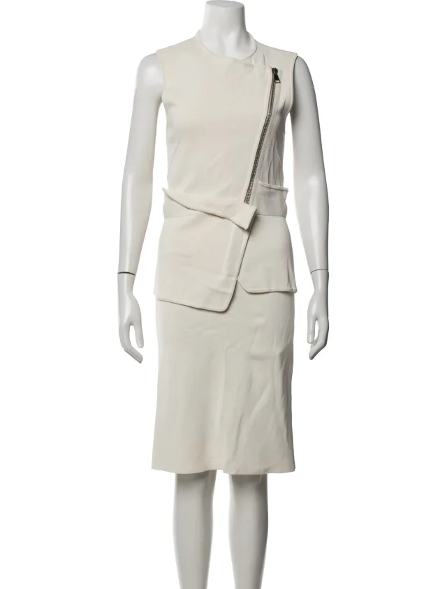 Givenchy Asymmetrical Knee-Length Dress in white from The RealReal