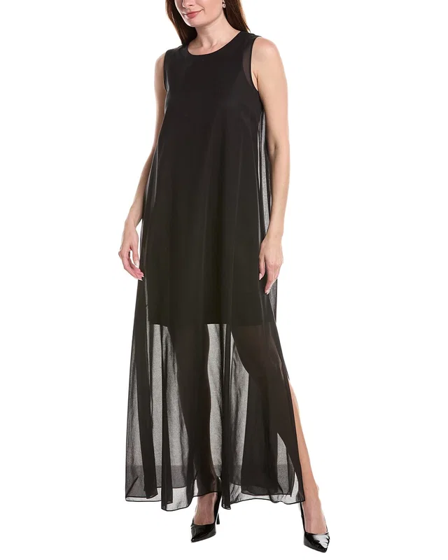 Lafayette 148 New York Sleeveless Side Slit Silk-Trim Dress, image 1 of 1 from Rue La La